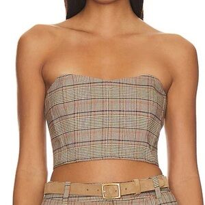 REVOLVE - L'Academie Brown Plaid top
